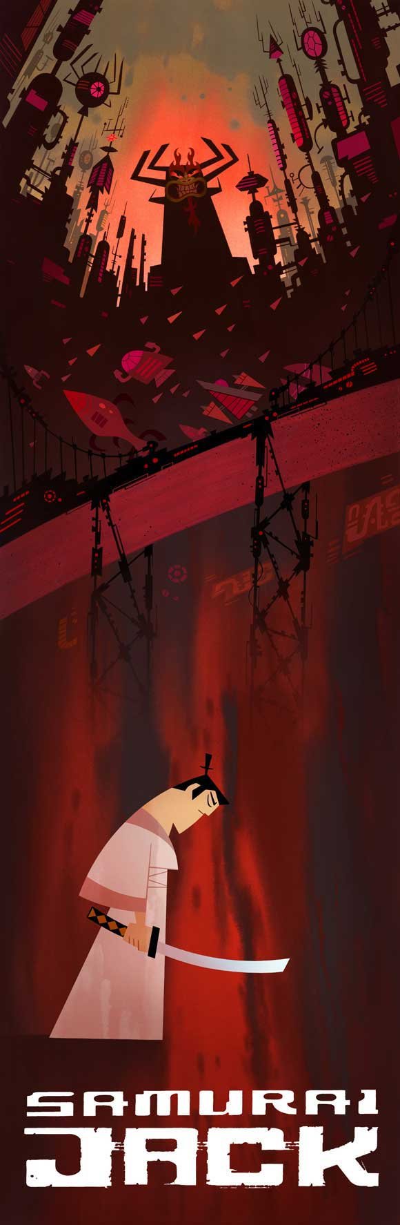 Samurai Jack Movie Poster 14x36 - Anime Wall Art Decor for Bedroom, Living Room & Office