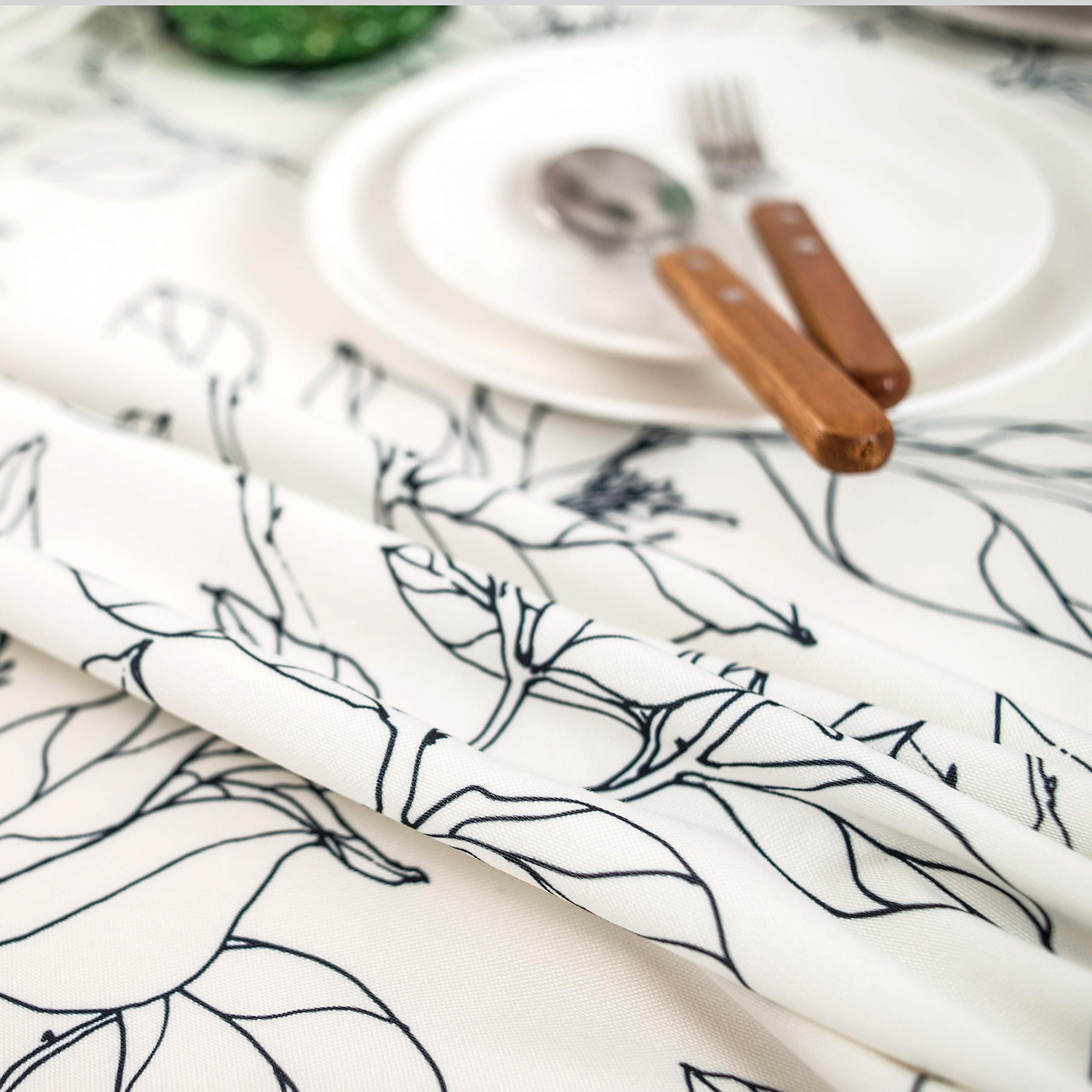 DriftAway Ryan Tassel Rectangle Tablecloth 54x102 Inch - Elegant Black Decorative Table Cover for Indoor/Outdoor Dining, Buffet, Parties & Dinner - Perfect for Weddings, Holidays & Special Occasions