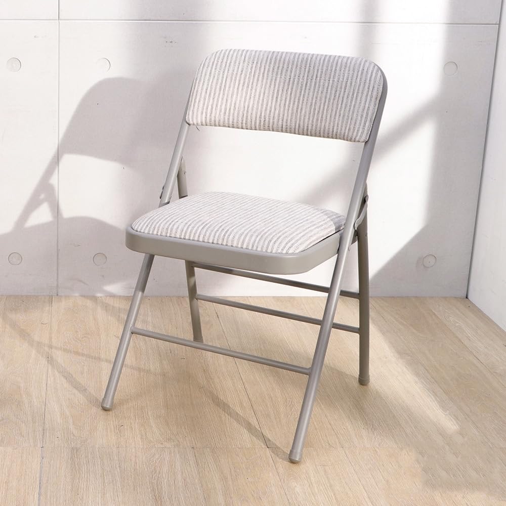2 Pack Heavy Duty Folding Chairs with Padded Seat & Back - Commercial Grade Metal Frame & Soft Fabric Cushion - Perfect for Home, Office, Indoor & Outdoor Events - Ideal for Weddings, Parties, Camping & Picnics (White, Set of 2)