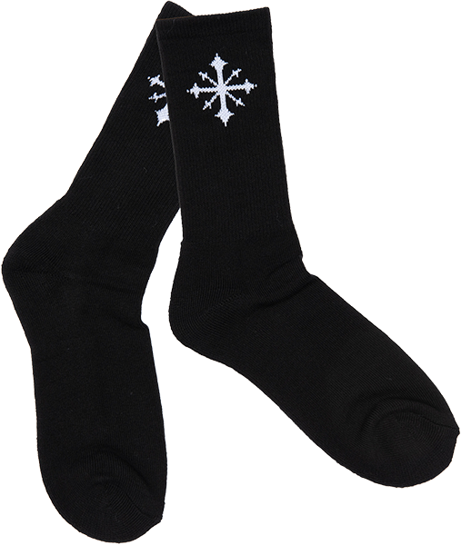 Disorder Logo Crew Socks for Men & Women - Black and White Striped Cotton Casual Socks - Perfect for Streetwear, Sneakers, and Everyday Comfort