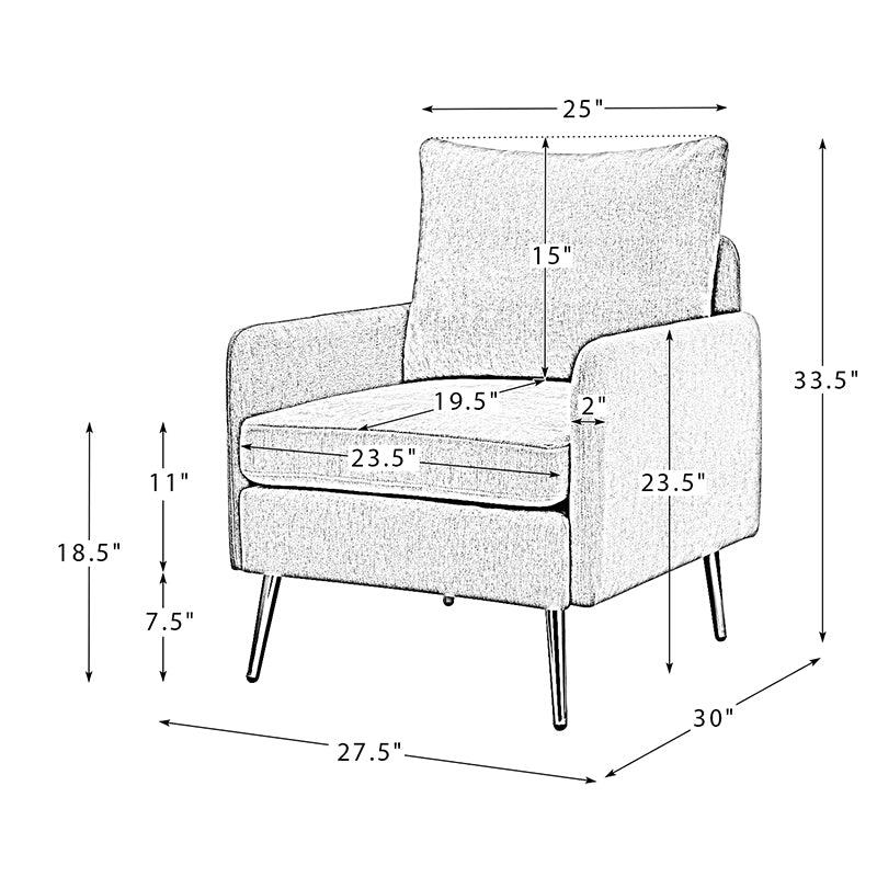 Laertiades Modern Upholstered Accent Armchair with Removable Cushion, Sturdy Metal Legs & High-Density Foam - Perfect for Living Room, Bedroom, or Office Decor