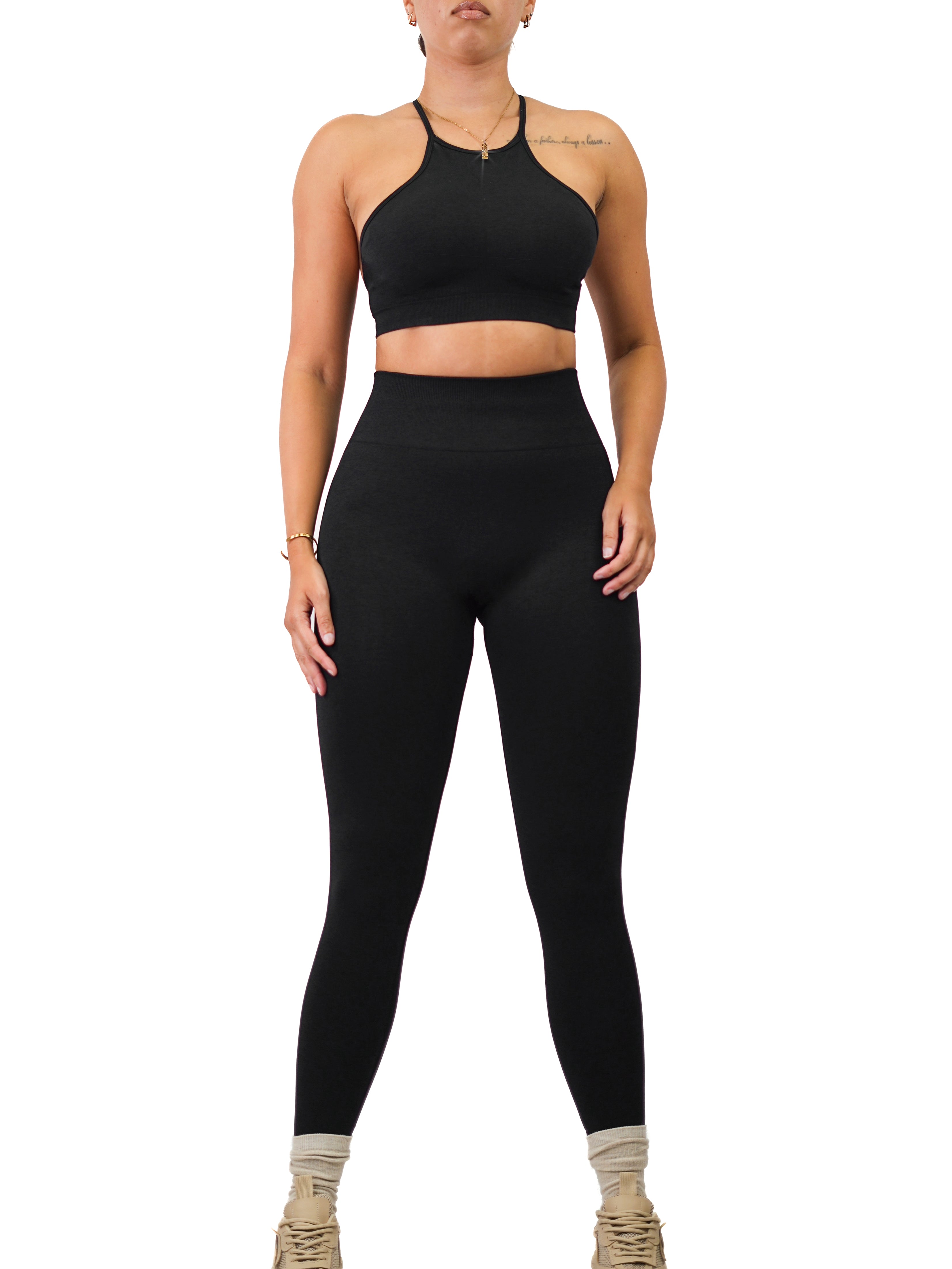High Waist Sculpting Leggings for Women - Tummy Control Workout Yoga Pants (Black) | Perfect for Gym, Running & Everyday Wear