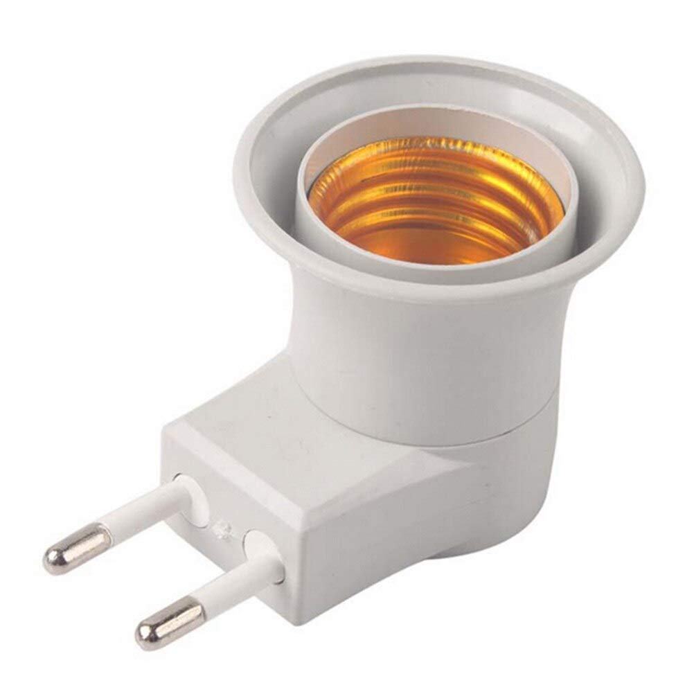 1PCS E27 Lamp Socket Base with On/Off Switch - White Christmas Light Holder - EU Plug Adapter for Holiday Decorations & Home Lighting