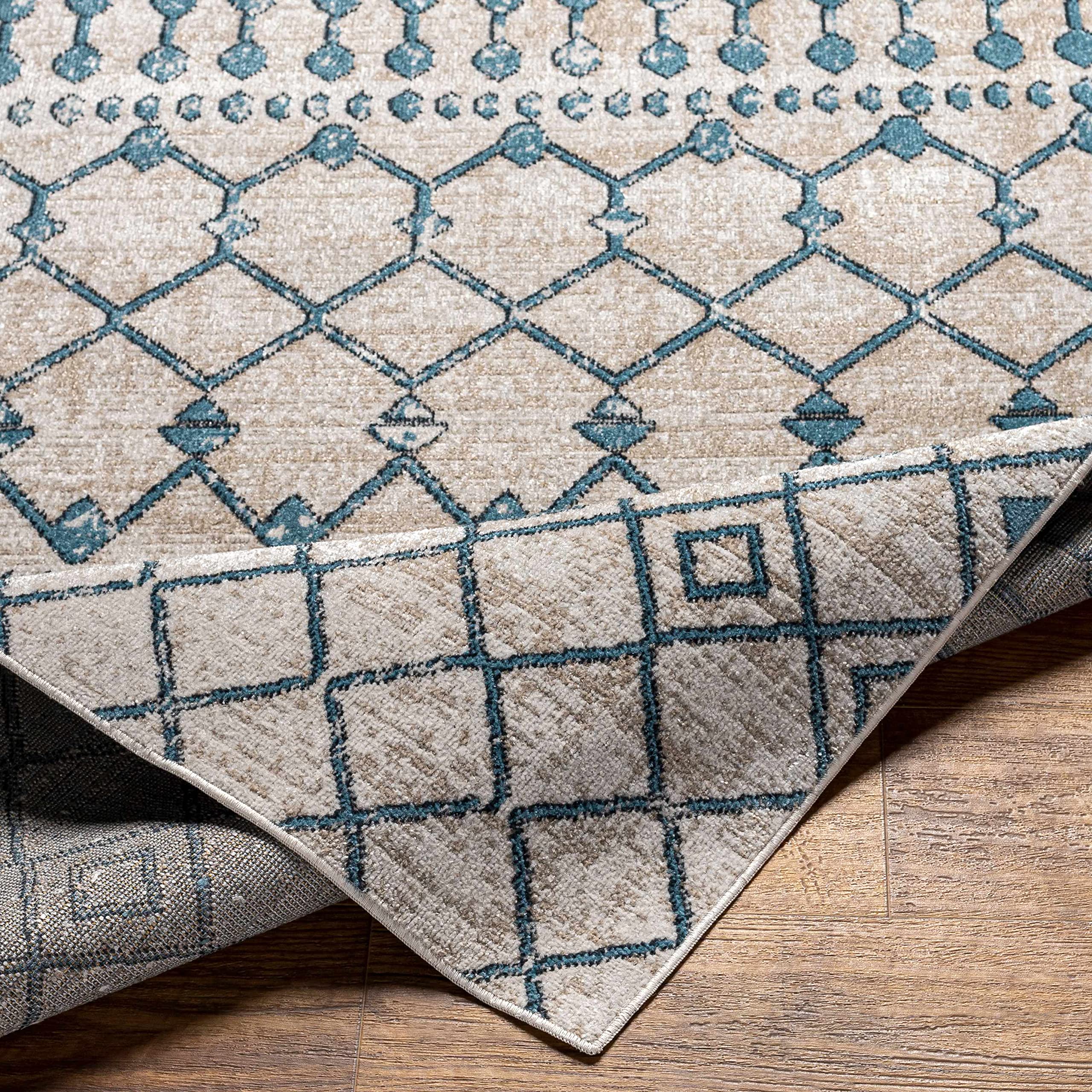 Hauteloom Cabognon Machine Washable Area Rug - Blue & Beige 7'10