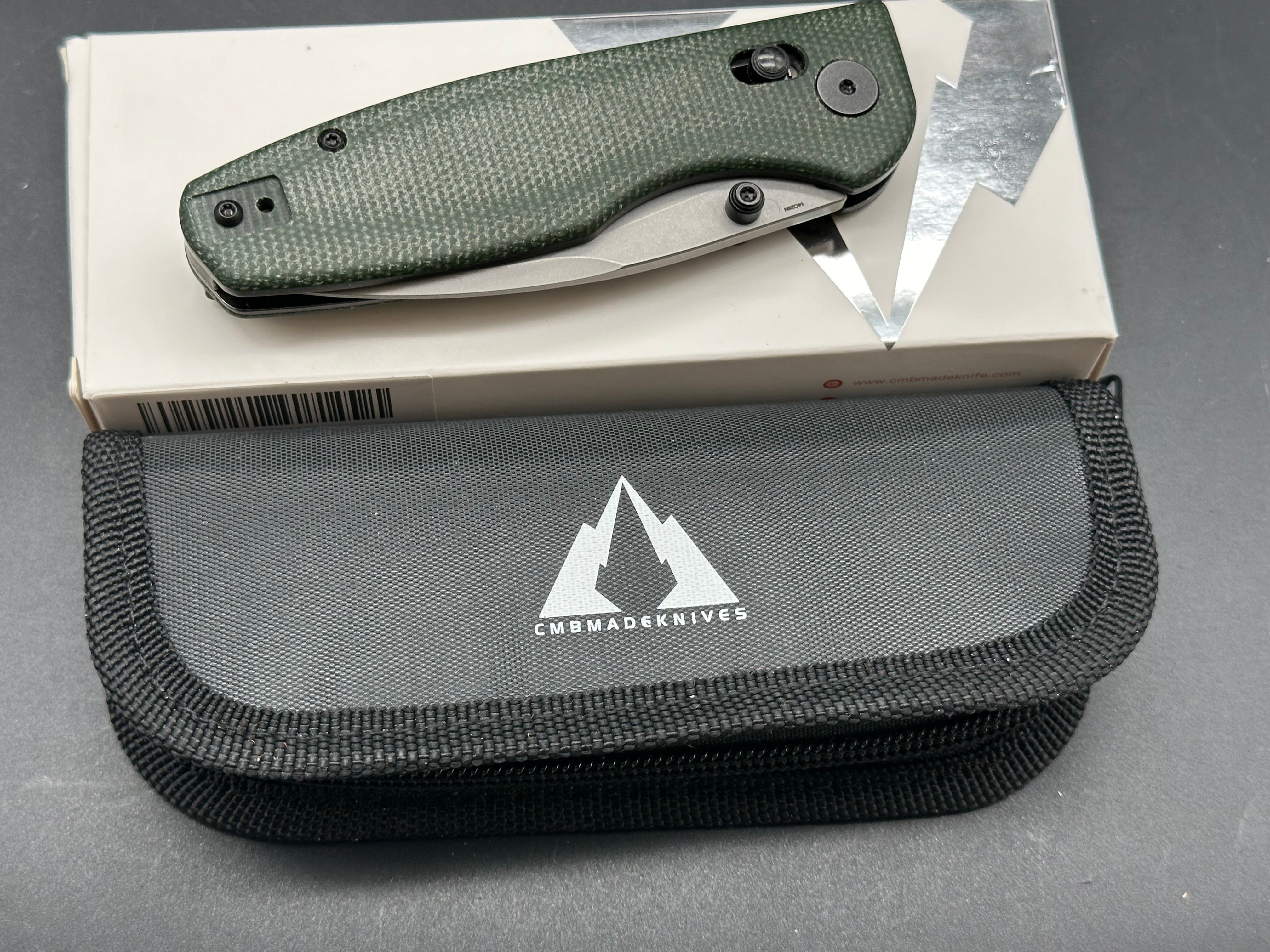 CMB Predator Axis Lock Folding Knife - Green Micarta Handle, 3.4