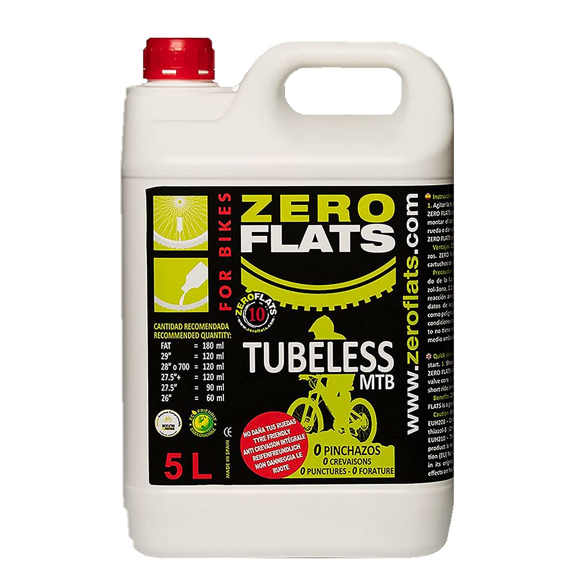 Anti-Puncture Bike Tire Sealant 5000ml - Works with Standard, Tubeless & Tubular Tires | Fast-Acting Liquid Formula | Easy Application | Perfect for Mountain Bikes, Road Bikes & Commuting
