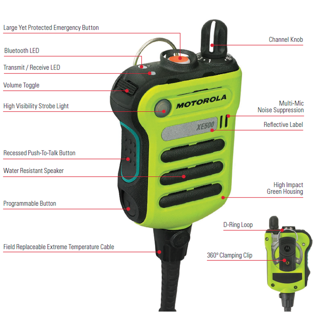 Motorola PMMN4106D Remote Speaker Microphone - Two-Way Radio Accessory for Clear Communication | Perfect for Security, Construction & Outdoor Adventures