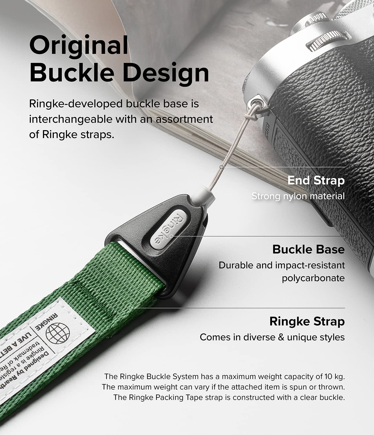 Ringke Adjustable Universal Phone Wrist Strap - Durable Camera Lanyard for Smartphones & DSLR Cameras | Perfect for Outdoor Adventures, Travel & Hands-Free Photography (Forest Green)