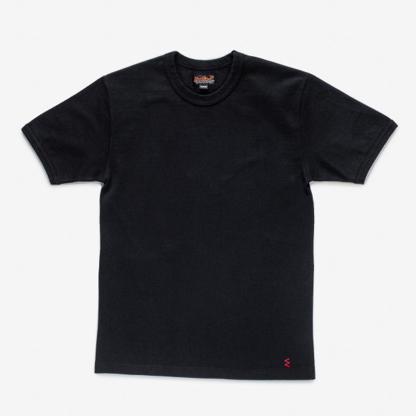 Iron Heart IHT 1600 11oz Heavyweight Cotton Knit Crew Neck T-Shirt for Men - Black | Durable Casual Tee for Everyday Wear & Motorcycle Riding