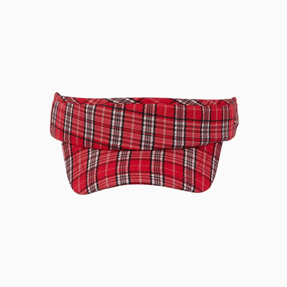 Classic Red Tartan Visor Cap for Men & Women - Vintage Plaid Adjustable Sun Hat for Outdoor Sports, Golf, Tennis & Beach Activities