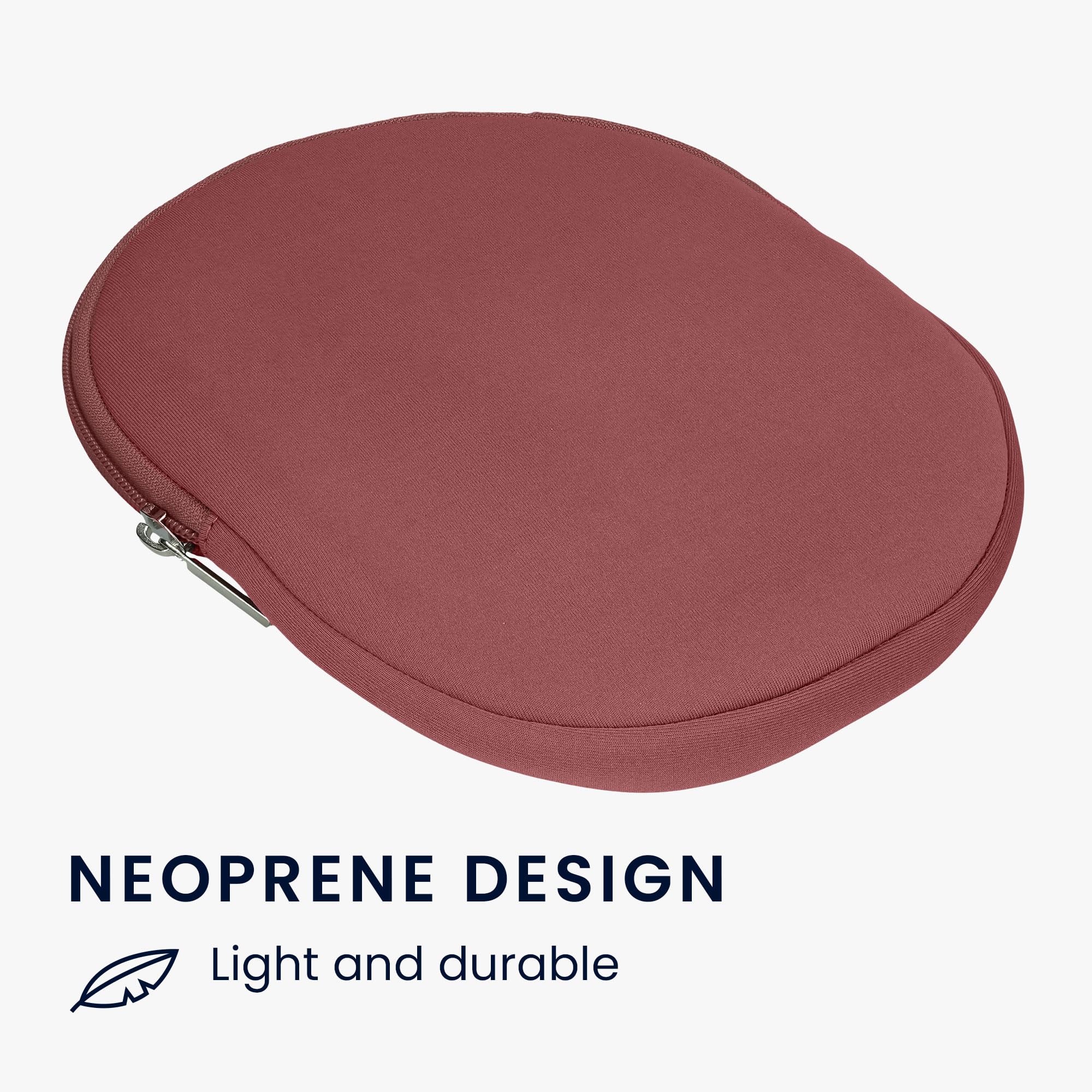 kwmobile Neoprene Headphone Case Compatible with Sony WH-CH520 WH-CH510 MDR-ZX110 - Zippered Storage Pouch in Dark Rose - Perfect for Travel, Gym & Headphone Protection