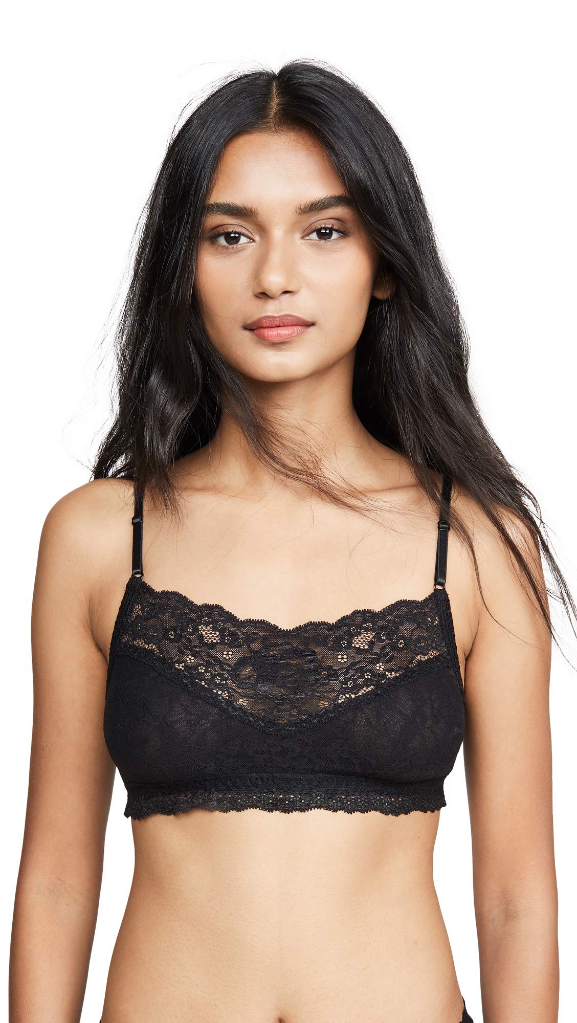 Hanky Panky Women's American Beauty Rose Bralette - Black, XS | Comfortable Lace Bralette for Everyday Wear & Layering