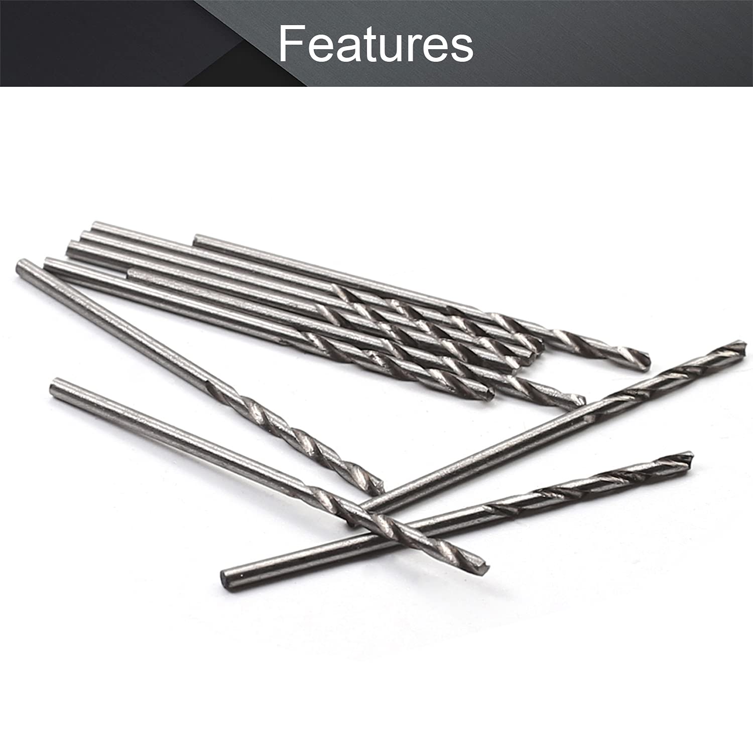 Utoolmart 10Pcs High Speed Steel Straight Shank Twist Drill Bits Set - 1.5mm Diameter Spiral Drill Bits for Metal, Wood & Plastic - Perfect for DIY Projects, Home Repair & Professional Use
