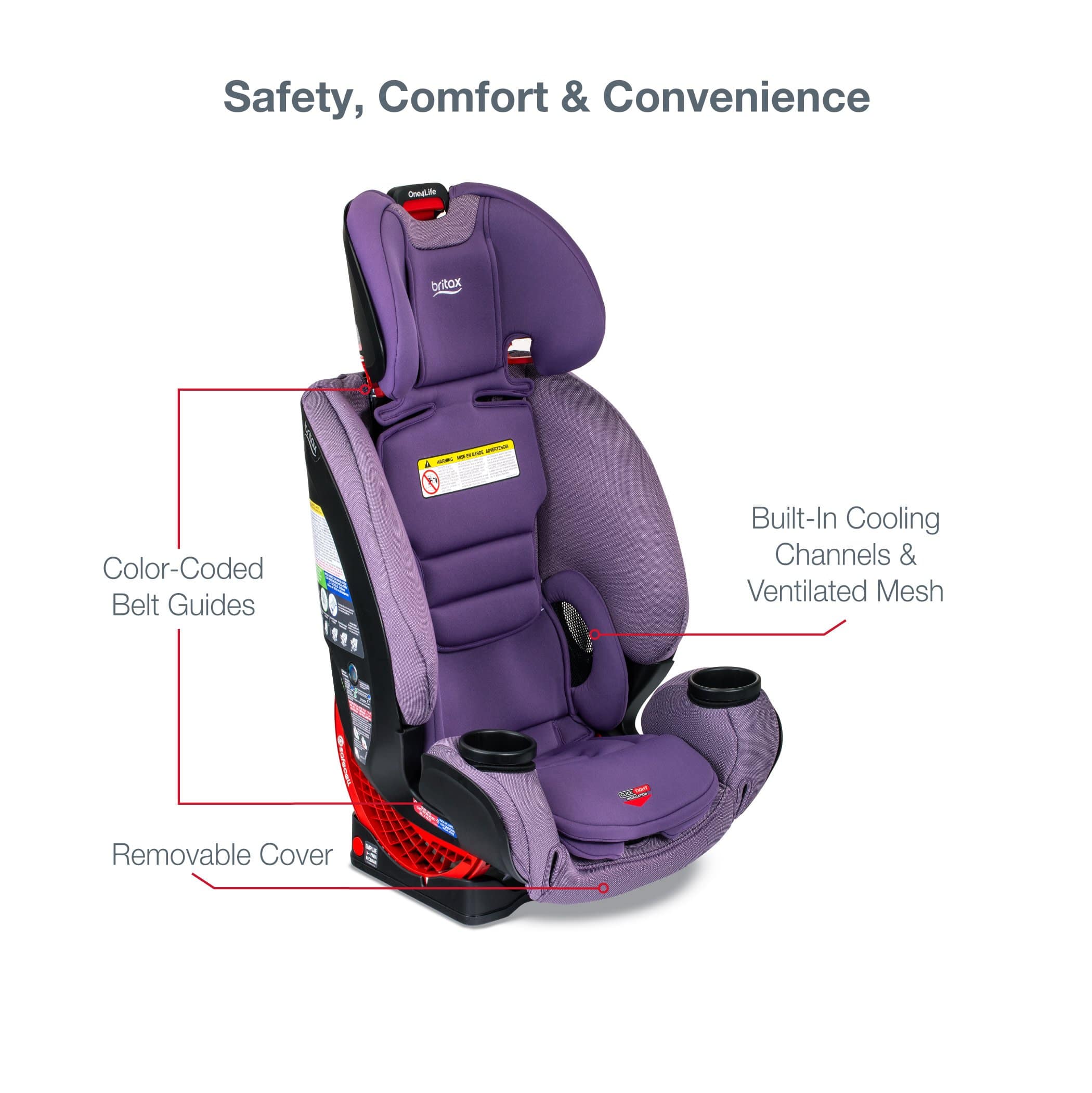 Britax One4Life Clicktight All-in-One Convertible Car Seat for Infants to Toddlers - Safe & Comfortable for Extended Rear-Facing & Forward-Facing - Perfect for Family Travel & Daily Commutes