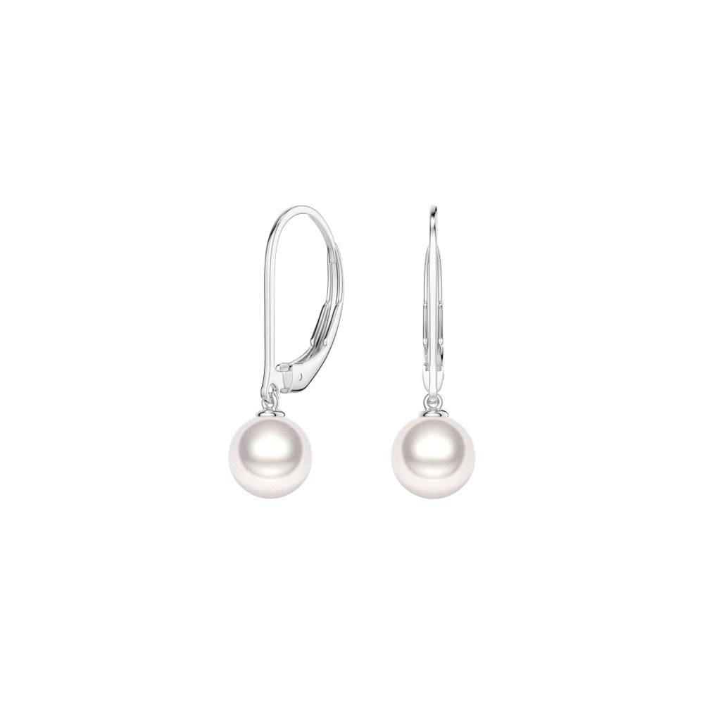 8mm Freshwater Cultured Pearl Leverback Earrings for Women - Elegant Dangle Earrings for Wedding, Party & Special Occasions