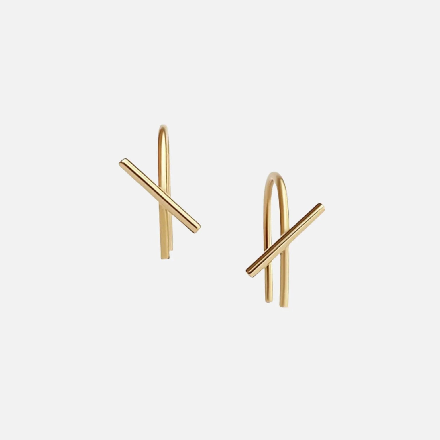 Solid Horizon Mini Thread Earrings - Dainty Gold Hoop Earrings for Women, Minimalist Everyday Jewelry - Perfect for Work, Date Night & Casual Outfits