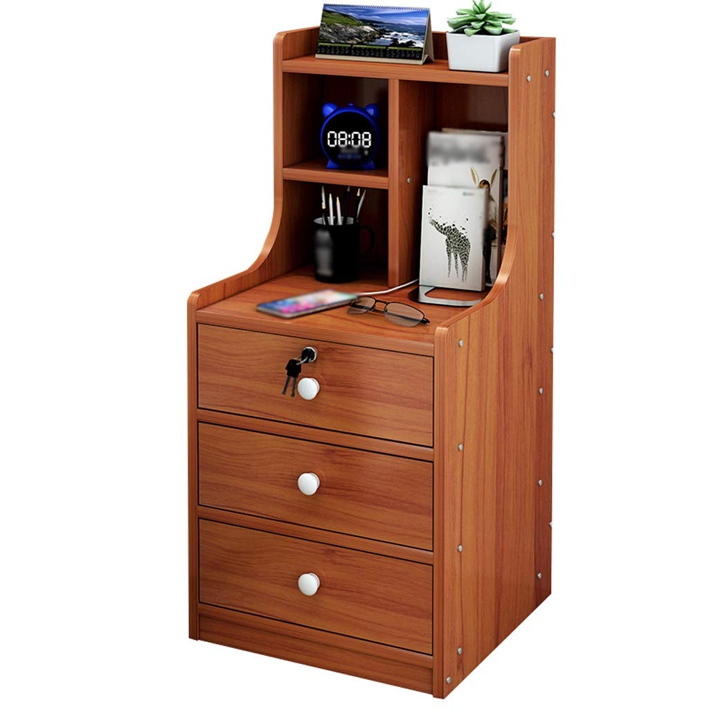 Modern 3-Drawer Nightstand with Open Storage | 32x30x80cm Bedside Cabinet for Bedroom Organization | FANJIANI (Color A) - Perfect for Small Spaces, Apartments & Minimalist Home Decor