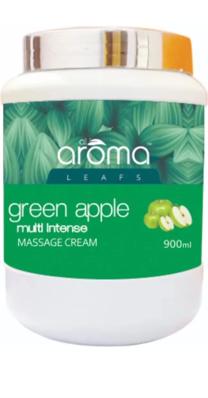 AlAroma Leafs Green Apple Scented Body Cream 900ml - Hydrating & Moisturizing for Dry Skin, Perfect for Daily Use & Spa Relaxation