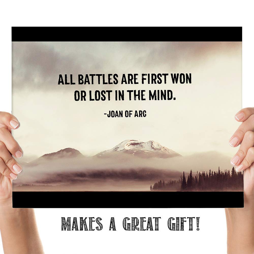 TJ Originals - Joan of Arc Christian Bible Quote Wall Art Print 11x14 Inches, Inspirational Bible Verse Decor for Home & Office, Motivational Gift for Family & Friends (Calm Lake Design) - Perfect for Living Room, Bedroom, Church & Spiritual Spaces