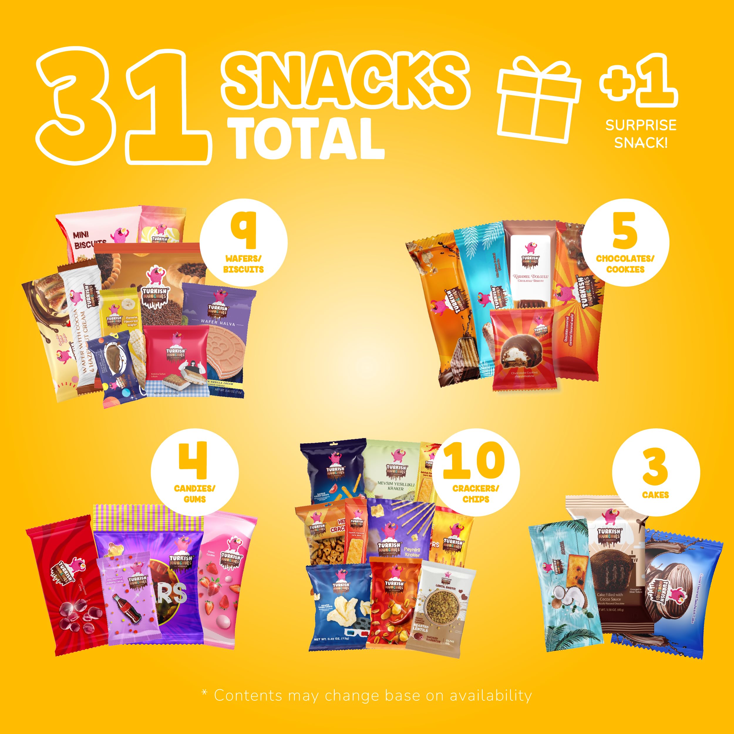 Premium International Snack Box - 32 Full-Size Exotic Snacks from Around the World Including Turkish Delights & Global Candies | Unique Gift for Foodies, Office Snacks, Party Favors & Cultural Exploration