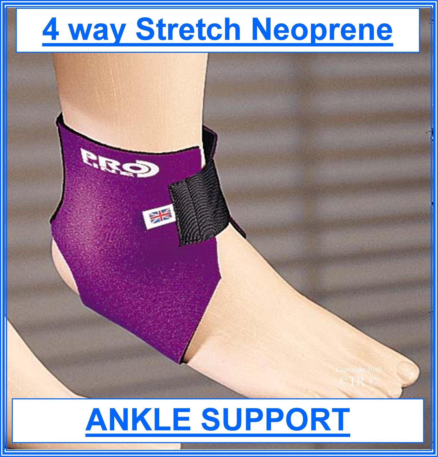 Proline Neoprene Ankle Support Brace for Men & Women - Adjustable Compression Sleeve for Injury Recovery, Sprain Relief & Sports Stability - Purple, One Size Fits Most - Ideal for Running, Basketball & Workouts