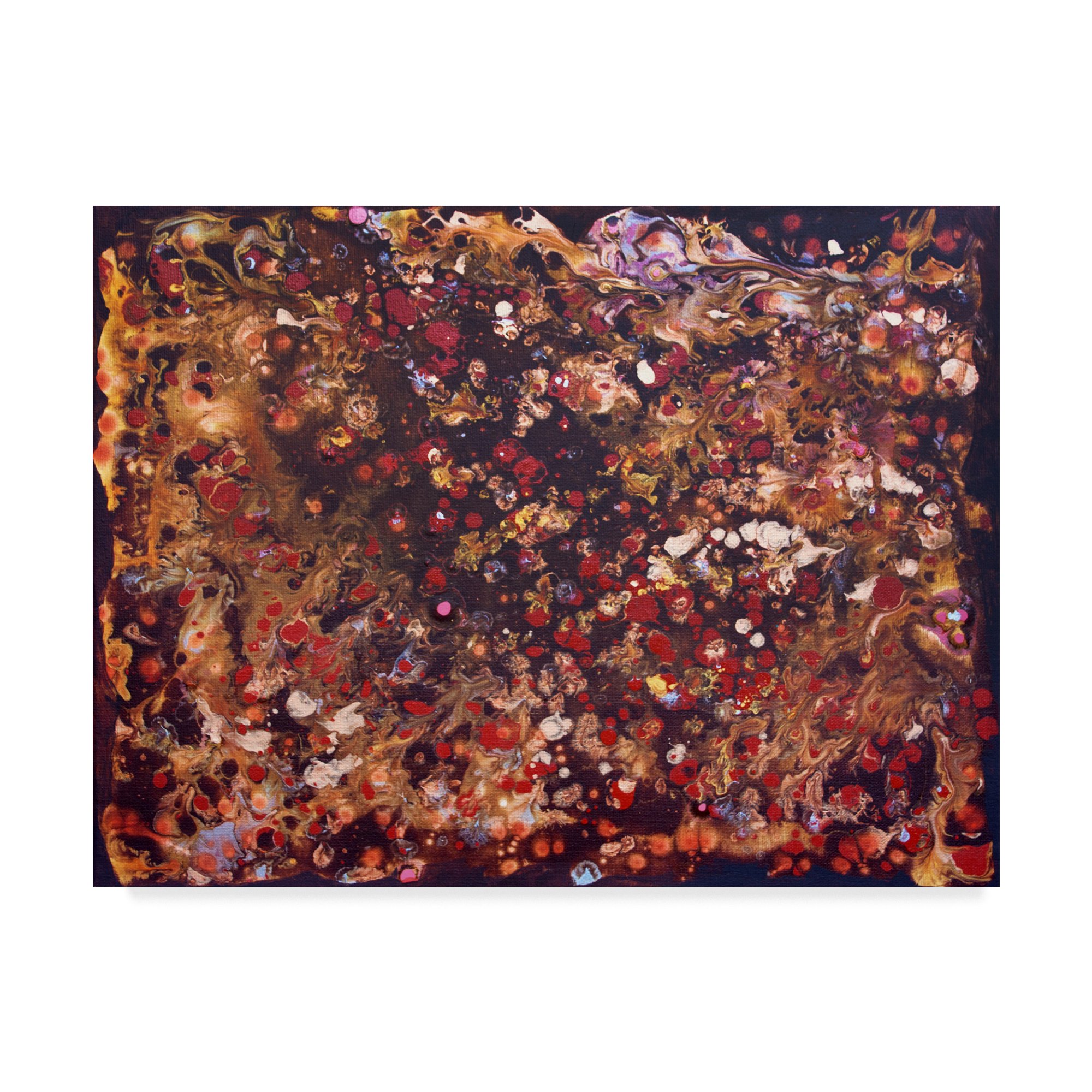 Hilary Winfield Liquid Energy Brown Abstract Wall Art - 35x47 Inch Canvas Painting for Living Room, Bedroom & Office Decor