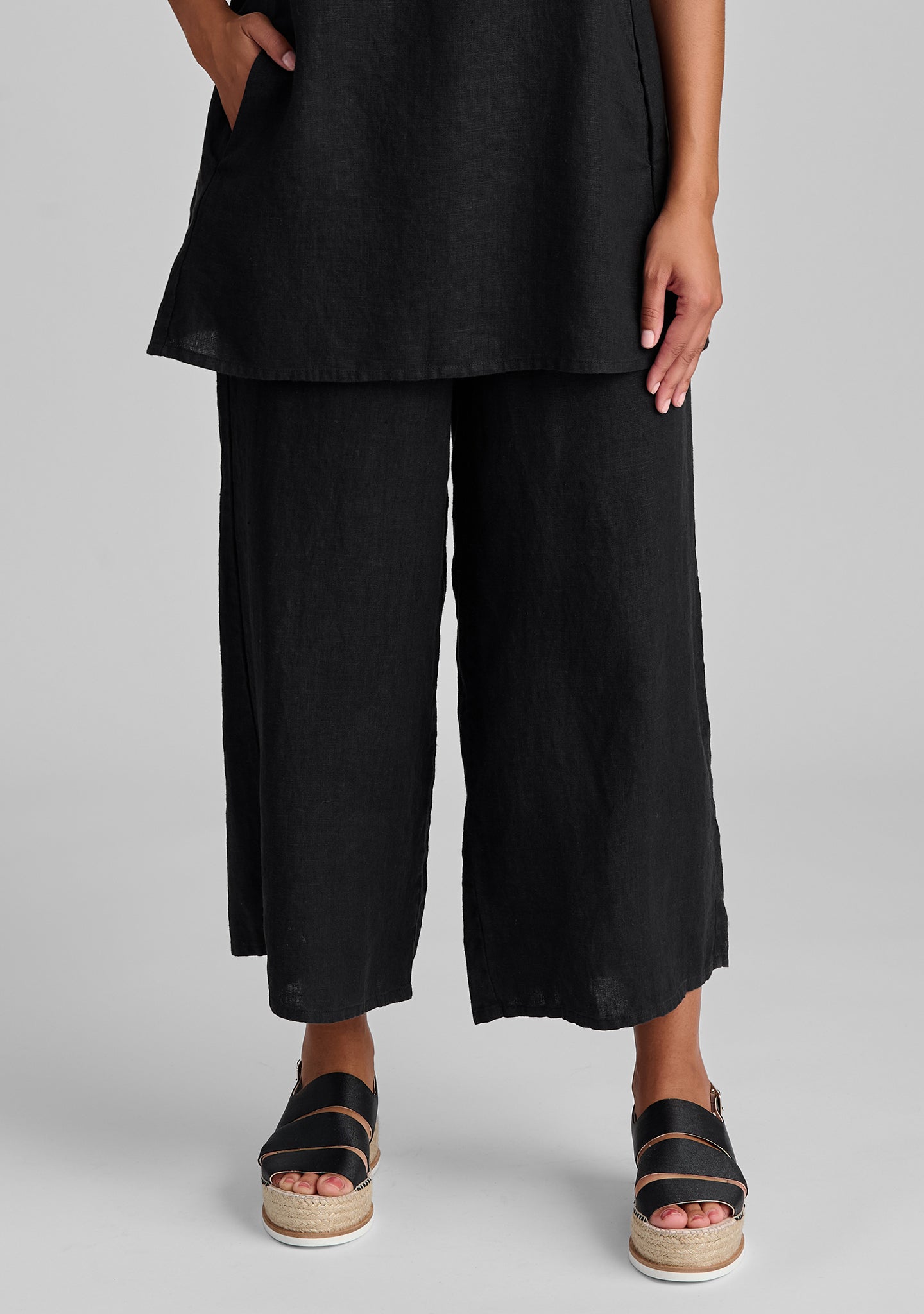 Sociable Flood Wide Leg Linen Pants for Women - Breathable Summer Casual Pants | Beach Vacation, Yoga, Lounge Wear - FINAL SALE