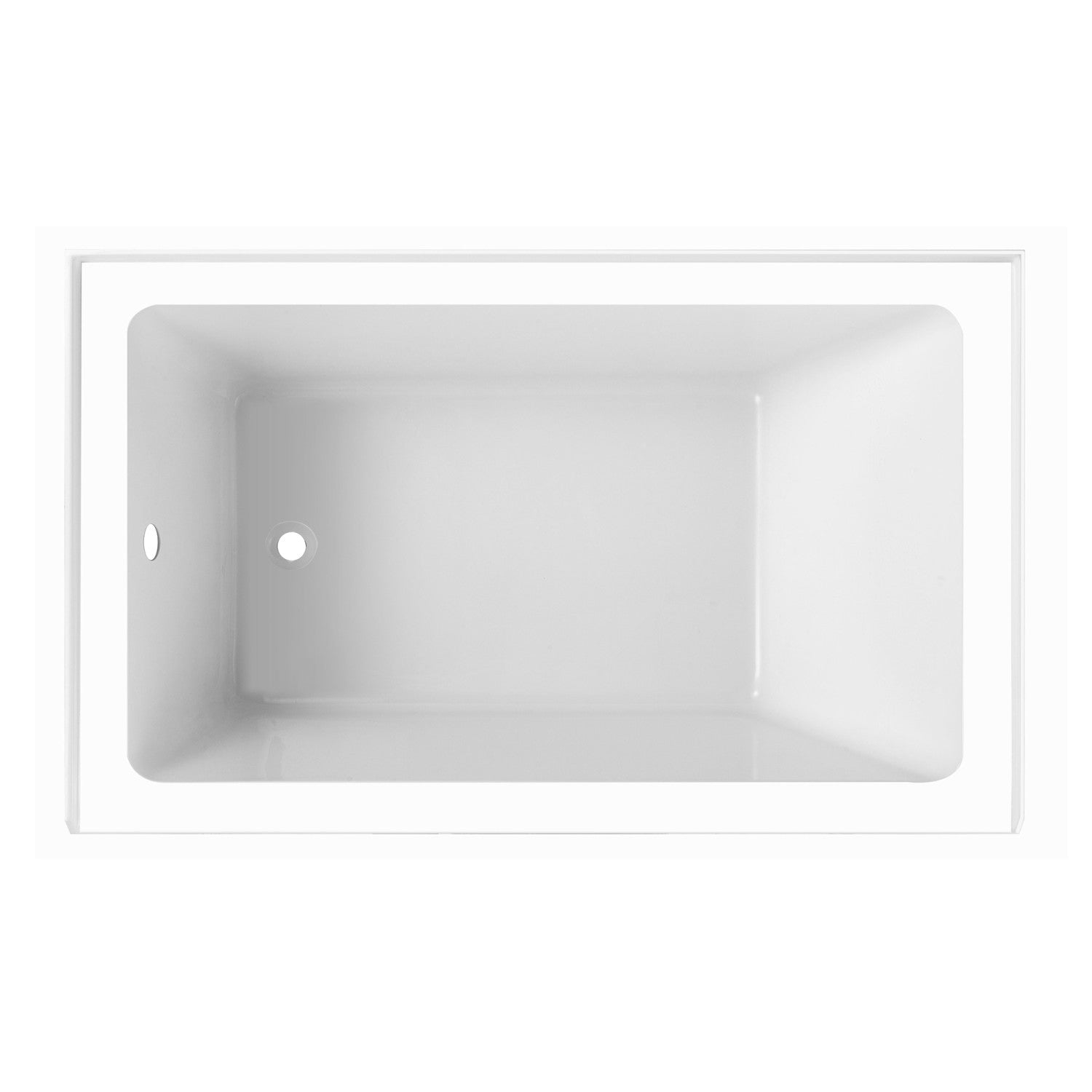 Aqua Eden VTAP5436L22 54-Inch Acrylic Rectangular 3-Wall Alcove Bathtub - Left Hand Drain, Glossy White - Perfect for Modern Bathroom Renovations & Spa-Like Relaxation