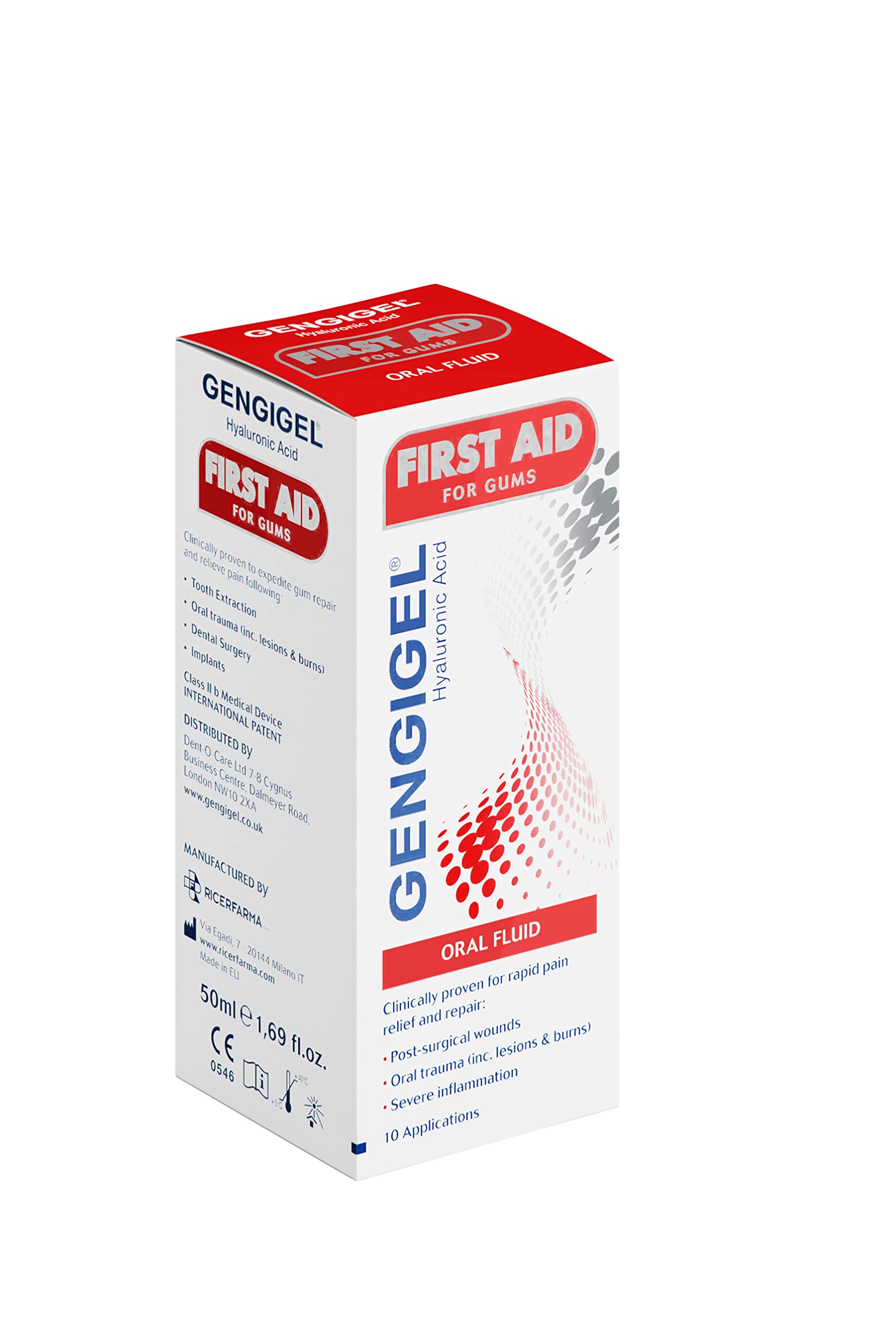 Gengigel First Aid Oral Fluid - 50ml | Fast-Acting Mouth Ulcer & Gum Pain Relief Gel | Ideal for Canker Sores, Denture Irritation & Post-Dental Surgery Care