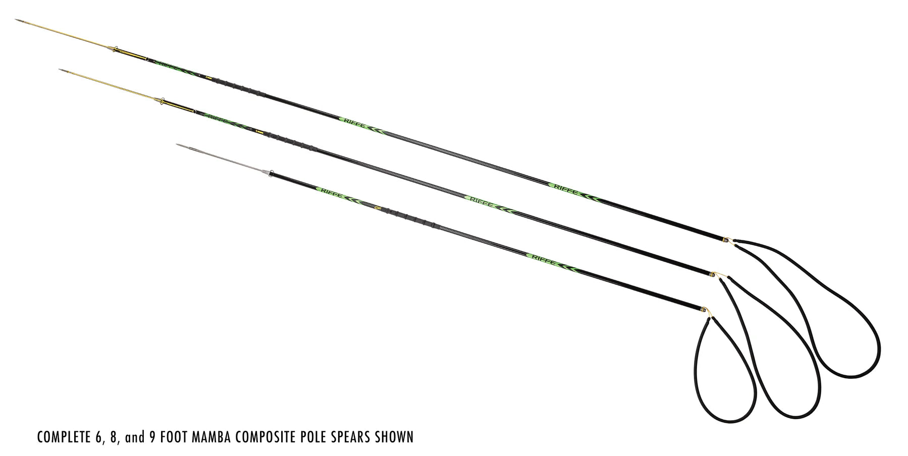 Riffe Mamba Composite Pole Spear Kit - 9 Foot 3-Piece Spearfishing Gear for Underwater Hunting & Freediving Adventures