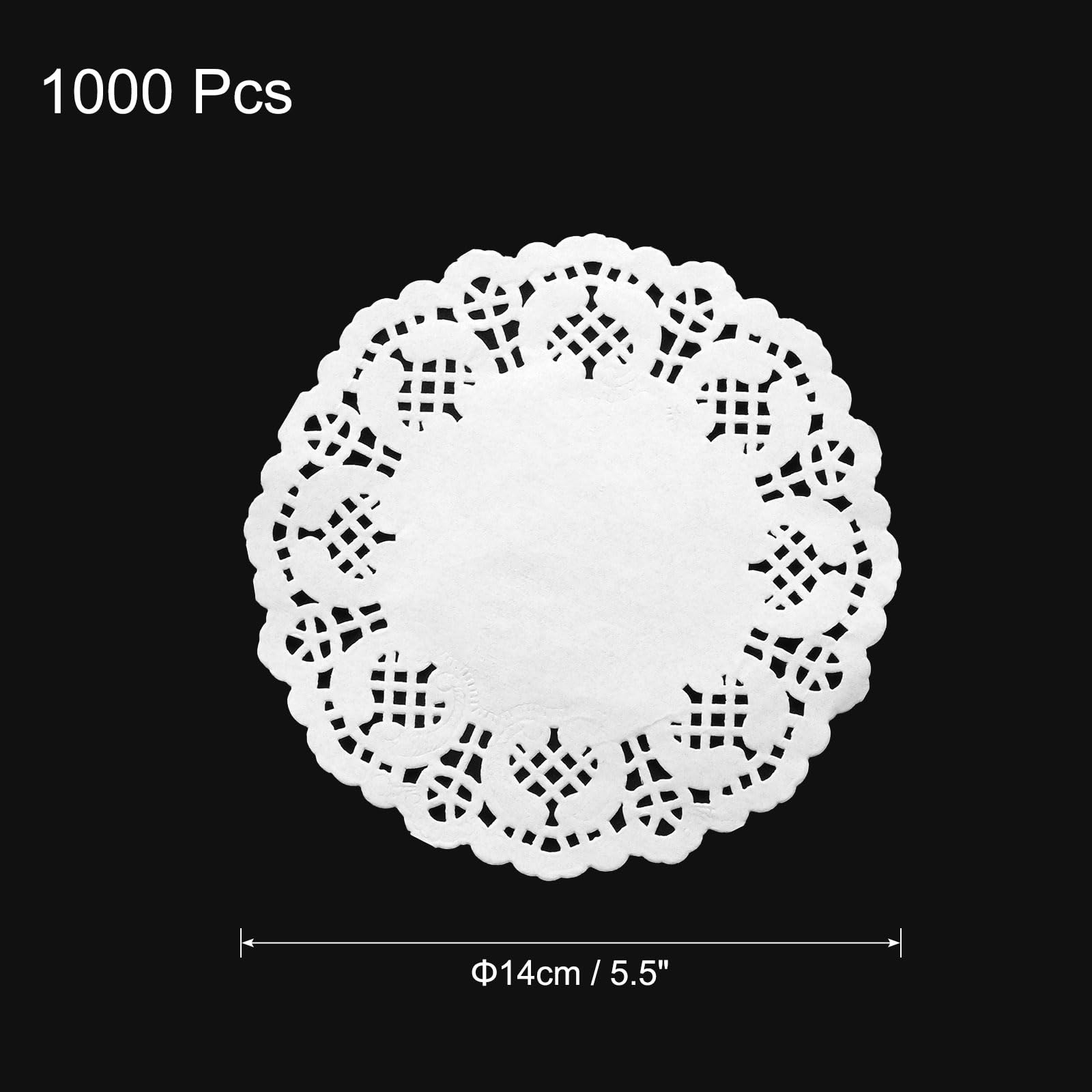1000 Pcs White Lace Paper Doilies 5.5 Inch Round - Elegant Disposable Tableware for Wedding, Birthday Party, Cake & Dessert Display - Perfect for Table Decorations, Food Serving & Special Occasions