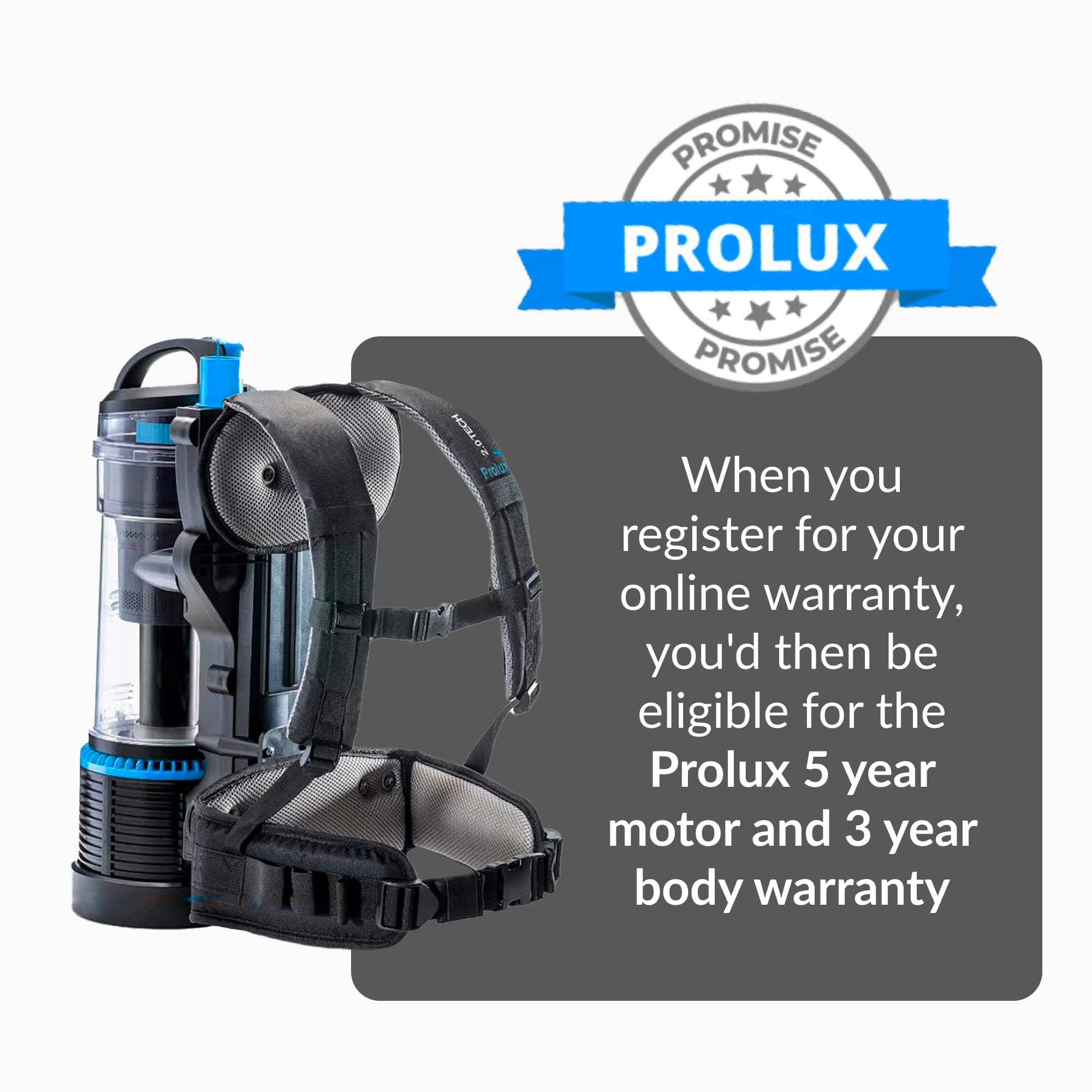 **Prolux 2.0 Cordless Bagless Backpack Vacuum Cleaner with Dual HEPA Filtration & Accessory Kit - Lightweight, Powerful Cleaning for Home, Office & Car**