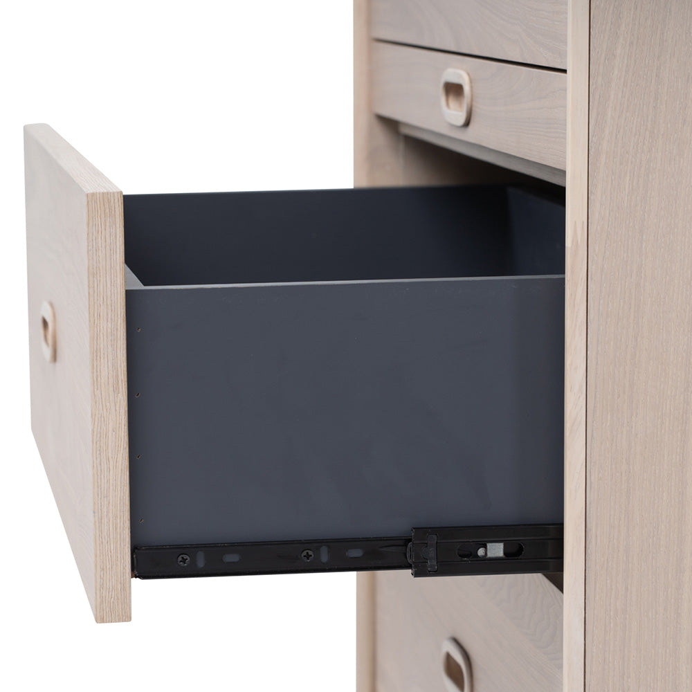 HAYTON 70cm Tall Sideboard - White Oak Solid Wood Buffet Cabinet for Dining Room, Living Room & Entryway Storage