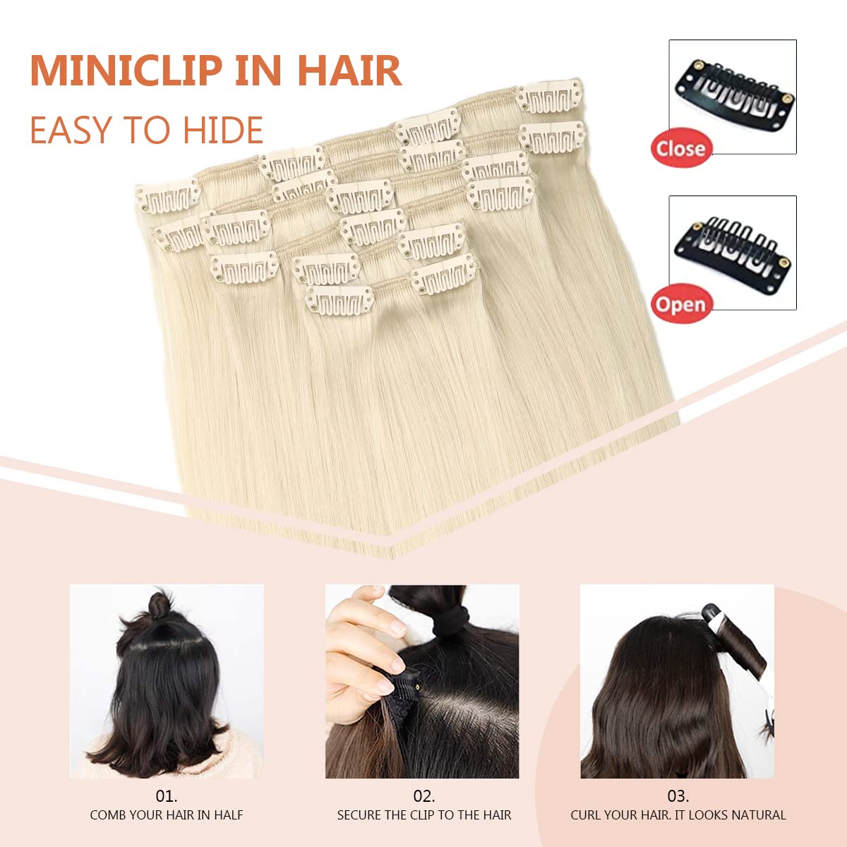 Premium 100% Human Hair Clip-In Extensions - Silky Straight Hair Extensions for Length & Volume | Perfect for Parties, Weddings & Everyday Styling