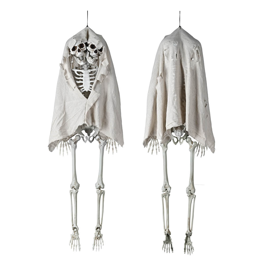 5.4ft Halloween Decorations - Twin Conjoined Skeleton with Two Heads for Spooky Yard & Party Decor | TheLAShop