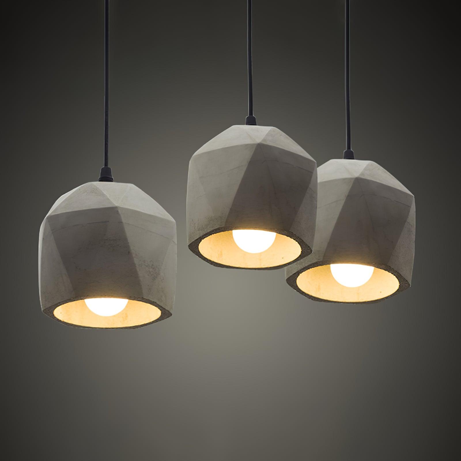Georgia Cement Pendant Light - Industrial Modern Ceiling Fixture for Kitchen Island, Dining Room & Bedroom Lighting