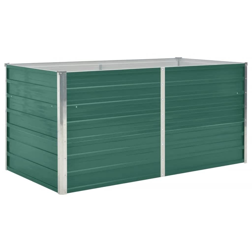 vidaXL Galvanized Steel Raised Garden Bed - Outdoor Planter for Vegetables, Herbs & Flowers - Perfect for Patio, Backyard & Home Gardening - Green