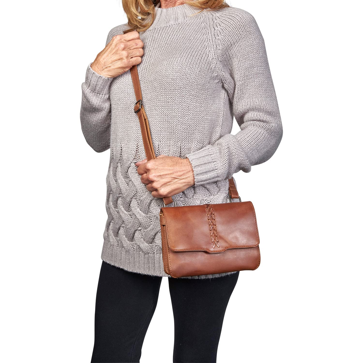 Jolene Leather Crossbody Organizer for Concealed Carry | Slim Anti-Theft Purse with RFID Protection | Perfect for Travel, Shopping & Everyday Use