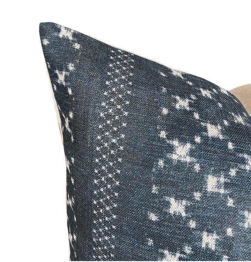 READY TO SHIP Designer Clay McLaurin Nagoya Indigo Pillow Cover - Perfect for Boho Chic Home Decor & Living Room Accents