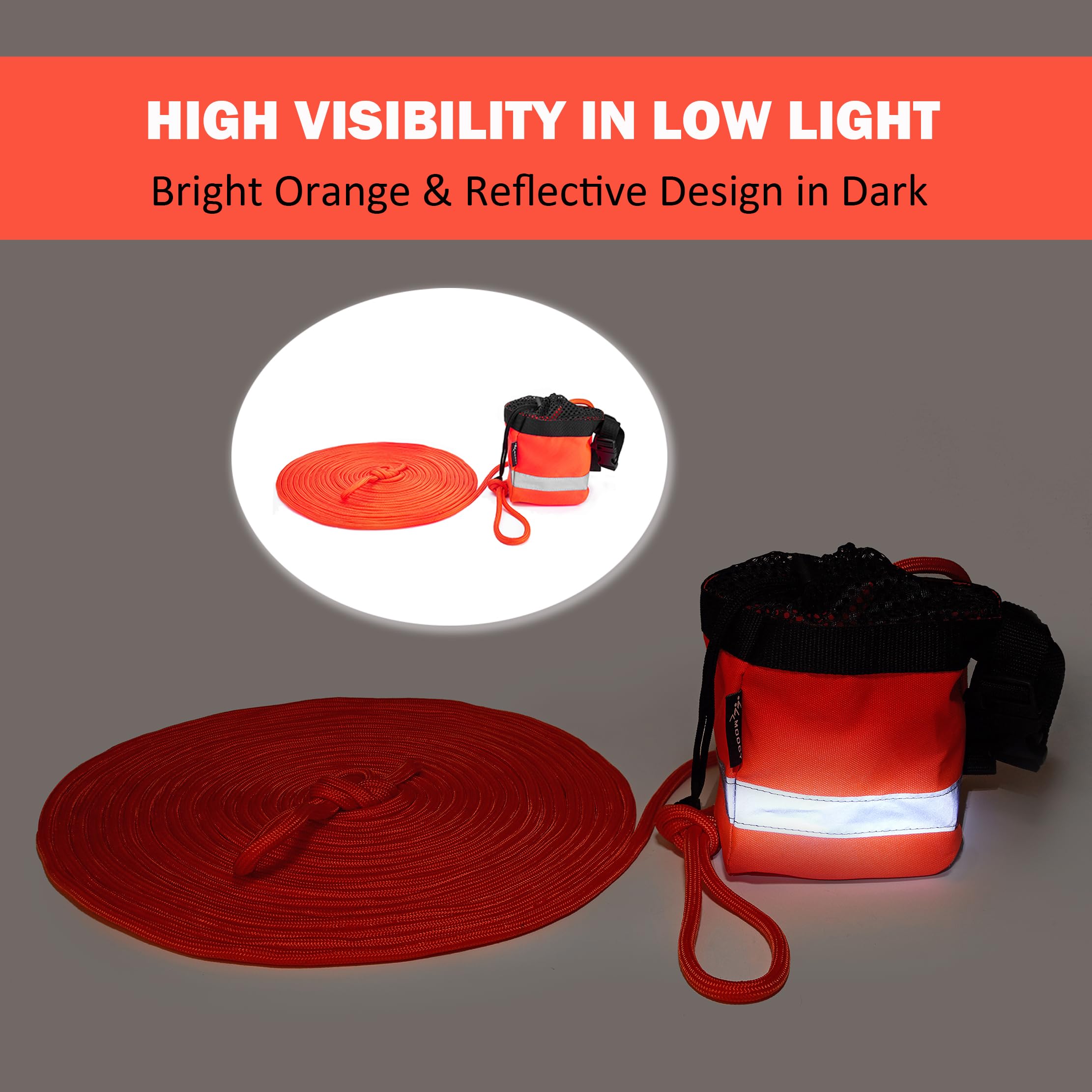 Rescue Throw Rope Bag with 50/100ft Floating Line - Water Safety Equipment for Kayaking, Boating & Emergency Situations | Includes Whistle Buckle & High Limb Throwing Capability | Perfect for Marine Rescue, Outdoor Adventures & Water Sports Safety Gear