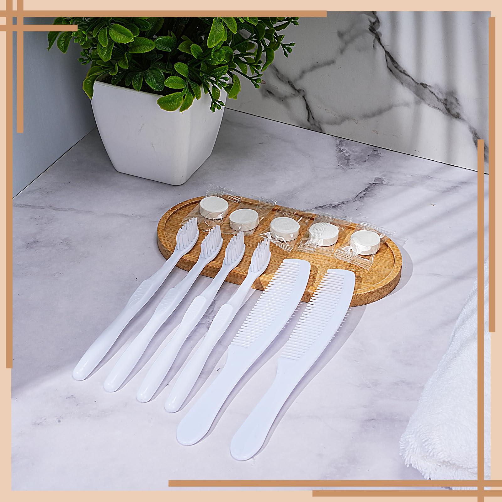 300 Pcs Homeless Care Kit - Bulk Disposable Toothbrushes, Combs & Compressed Towels Set | Individually Wrapped Travel Essentials for Homeless Shelters, Hotels, Charity Donations & Emergency Relief Kits