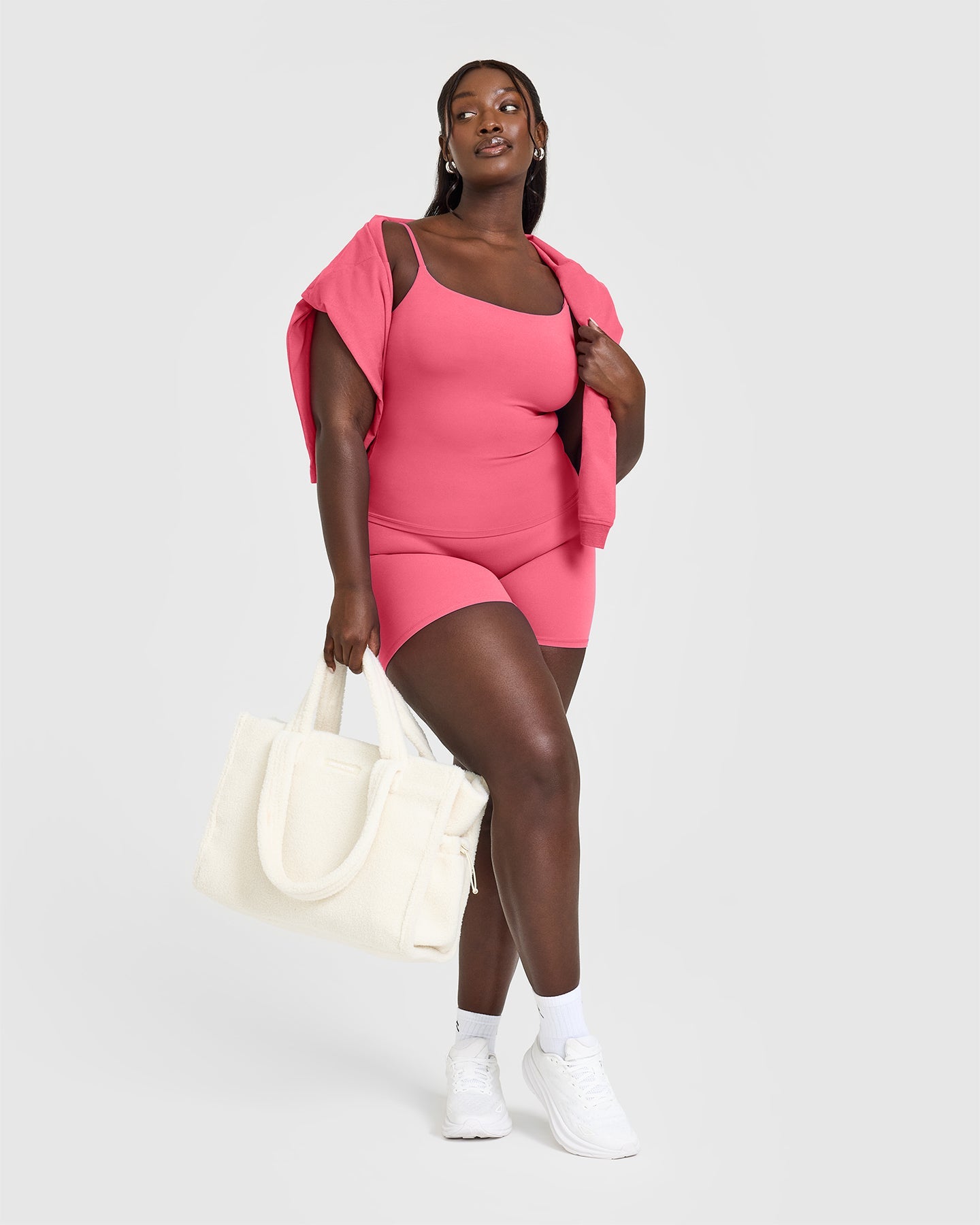 SoftMotion™ Strappy Vest with Built-in Bra Shelf - Dark Velvet Pink | Seamless Comfort for Yoga, Workouts & Lounge Wear | Women's Activewear Top