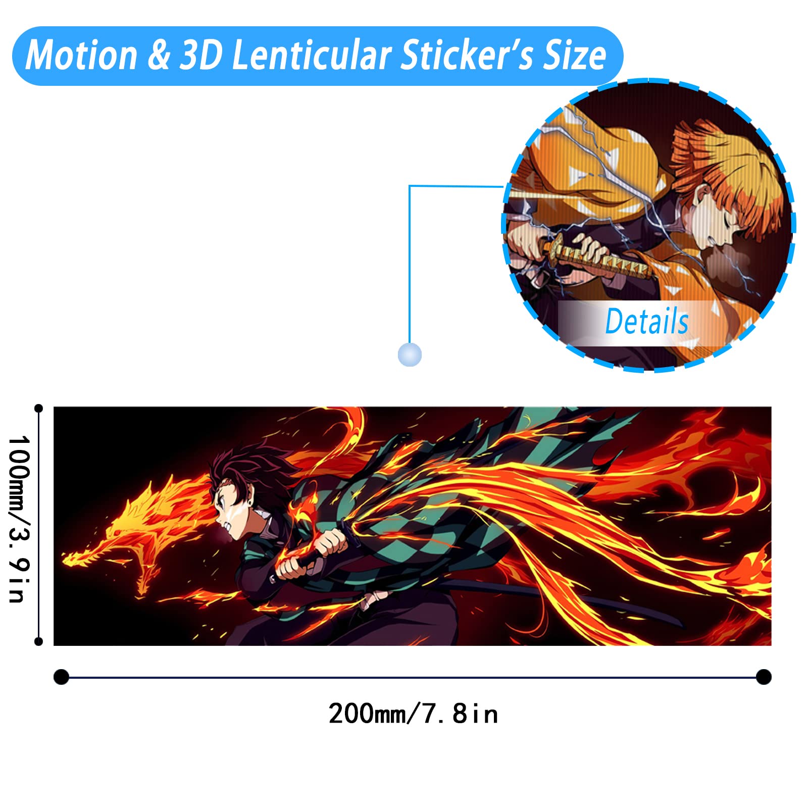 3D Motion Anime Stickers - Waterproof Car Decals & Laptop Skins - Japanese Manga Vinyl Stickers for Cars, Laptops, Skateboards, Walls - Cool Anime Gifts for Kids & Teens - Perfect for Car Decor, School Supplies & Room Decoration
