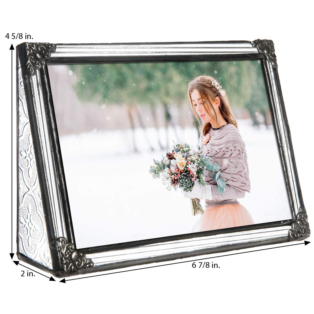 4x6 Picture Frame - Clear Glass Wedding & Family Photo Frame for Home Décor