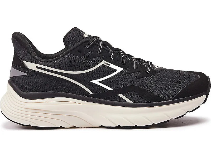 Diadora Equipe Nucleo Men's Running Shoes - Black/Whisper White, Size 12 D Medium - Lightweight Athletic Shoes for Jogging, Gym Workouts & Casual Wear