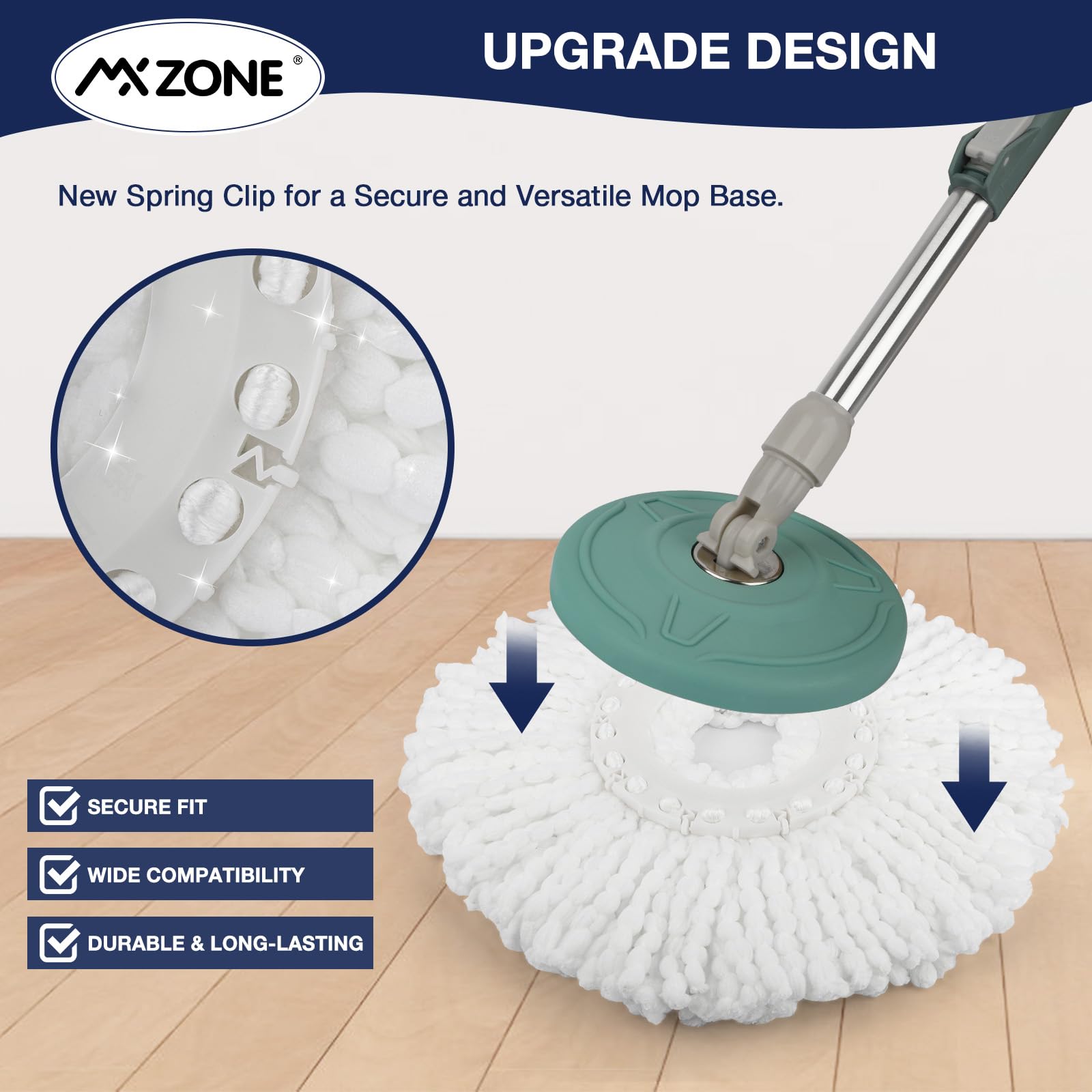 360° Spin Mop Replacement Heads (3-Pack) - Microfiber Magic Mop Refills for Hurricane Spin Mop Systems - Universal Round Shape for Deep Cleaning Floors, Kitchens & Bathrooms