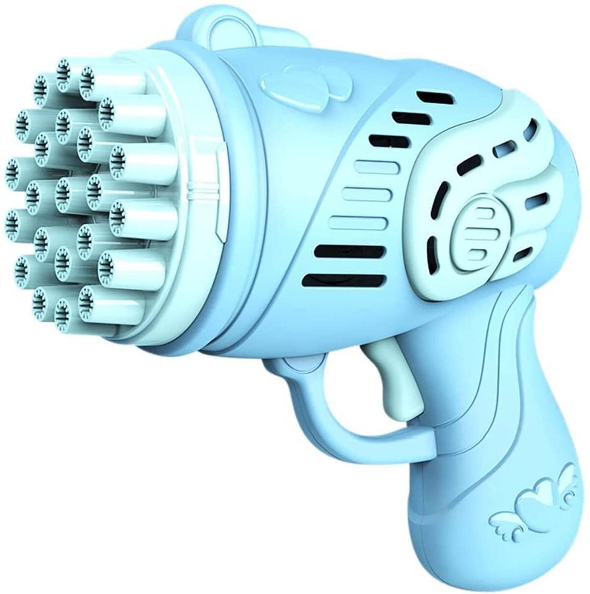 2022 Upgraded 23-Hole Gatling Bubble Machine - Automatic Bubble Maker & Bubble Gun for Kids Ages 4-10 | Perfect Birthday Gift for Boys & Girls (Blue) | Fun Outdoor Play, Birthday Parties & Backyard Activities