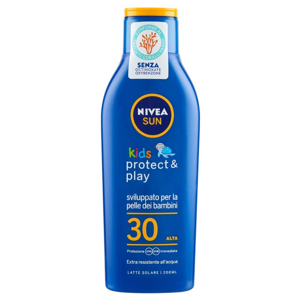Nivea Sun Kids SPF30 Sunscreen Lotion - 200ml, UVA/UVB Protection, Water-Resistant, Gentle for Sensitive Skin - Perfect for Beach, Pool & Outdoor Activities for Women & Children
