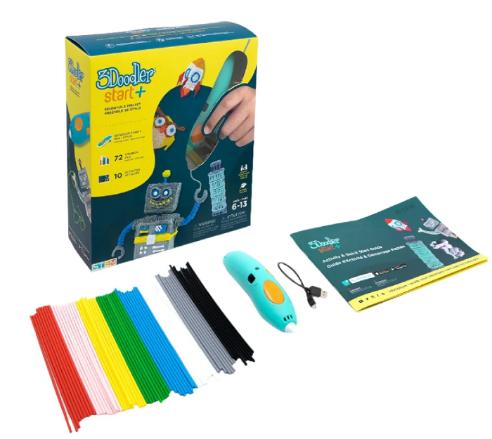 3Doodler Start+ Essentials 3D Printing Pen Set for Kids - Safe & Easy 3D Drawing Tool with No Hot Parts - Perfect for STEM Learning, Art Projects & Creative Play at Home or School