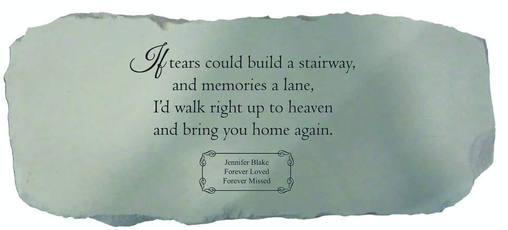 Kay Berry 'If Tears Could...' Personalized Medium Fused Glass Memorial Bench - Perfect for Garden, Cemetery, or Outdoor Memorial Tribute